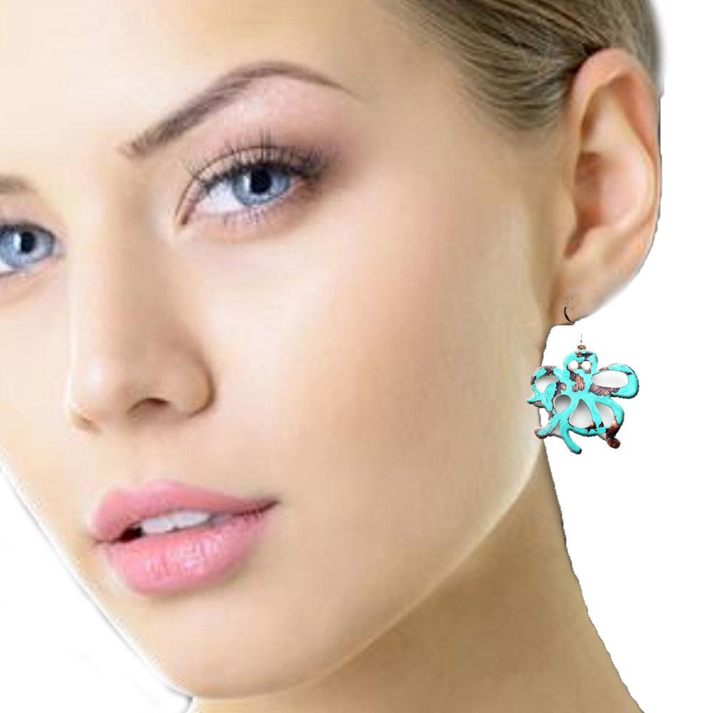 Turquoise Octopus Dangle Earrings