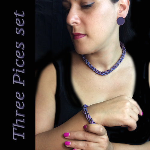 Purple Twisty Copper Choker Design