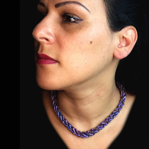 Purple Twisty Copper Choker Design