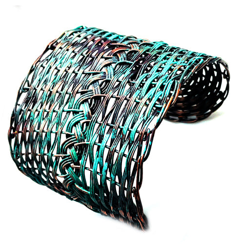 Eggplant Turquoise woven wide cuff