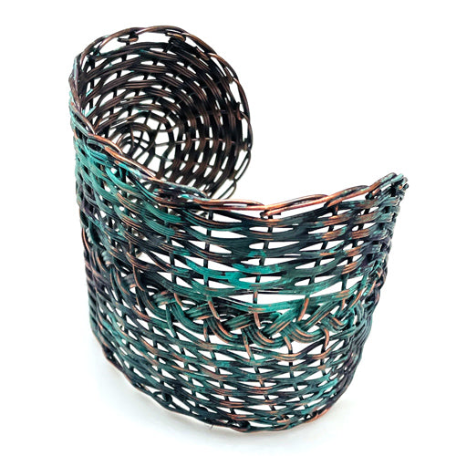 Eggplant Turquoise woven wide cuff