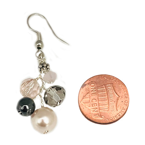 Hematite Pink dangle Earrings.