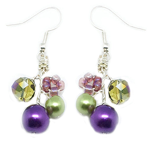 Purple Green Earrings