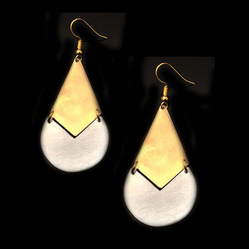 Gold-Silver Drop Earrings