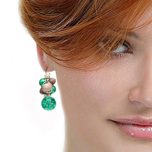 EMERALD LAVENDER EARRINGS