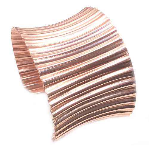 Corrugated Silver/Copper/Gold Cuff Bracelets