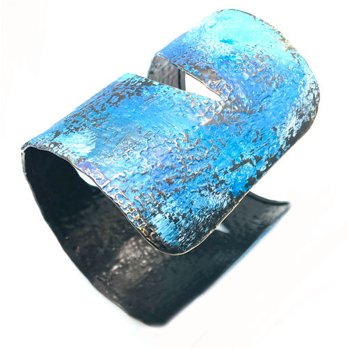 Wide Blue Bird Cuff Bracelet