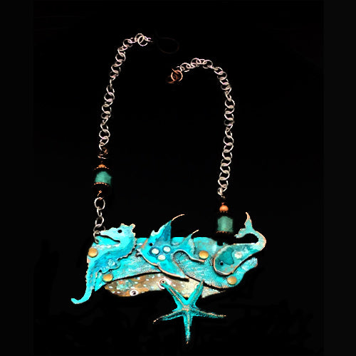 Seaglass Starfish Copper Necklace