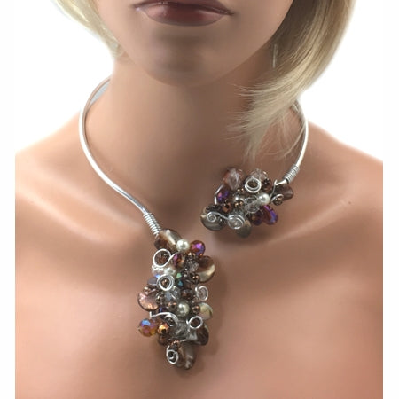 Brown Open Choker - Nurit Niskala