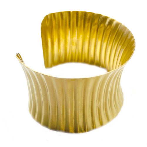 Corrugated Silver/Copper/Gold Cuff Bracelets