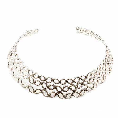 Silver Weaving Twisted Silver Choker