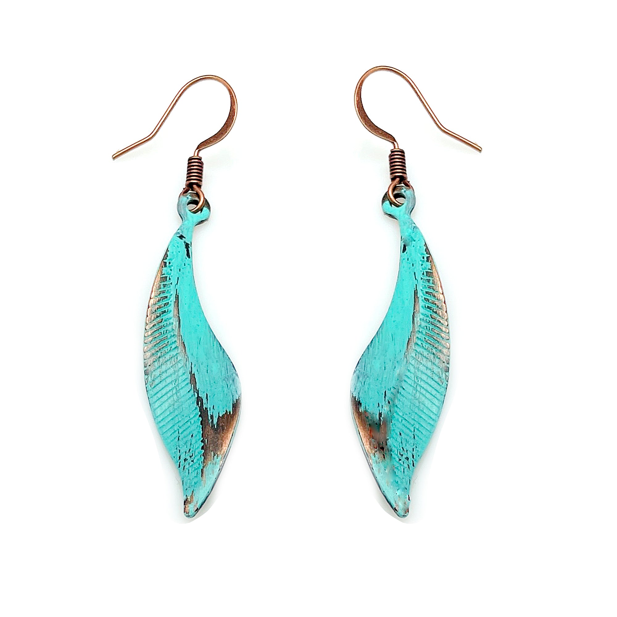 TURQUOISE LEAF EARRINGS