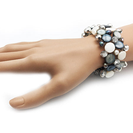 Weaving Ivory Gray Bracelet - Nurit Niskala