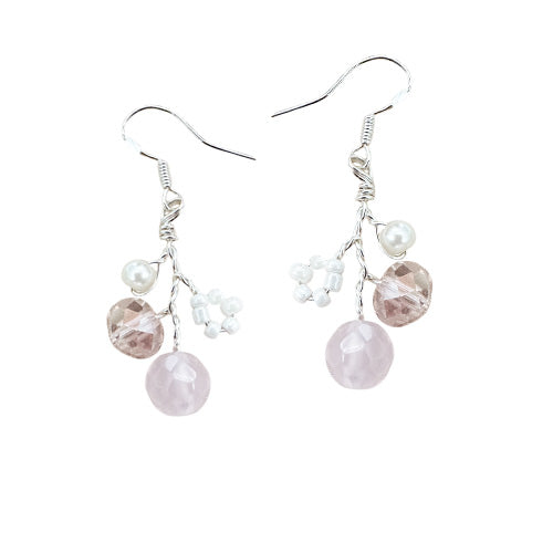 Rose Quartz dangle Earrings.