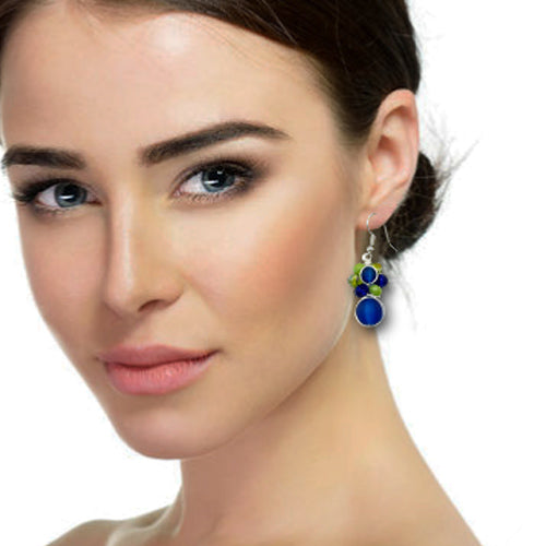 Sea Glass Blue Green Earrings