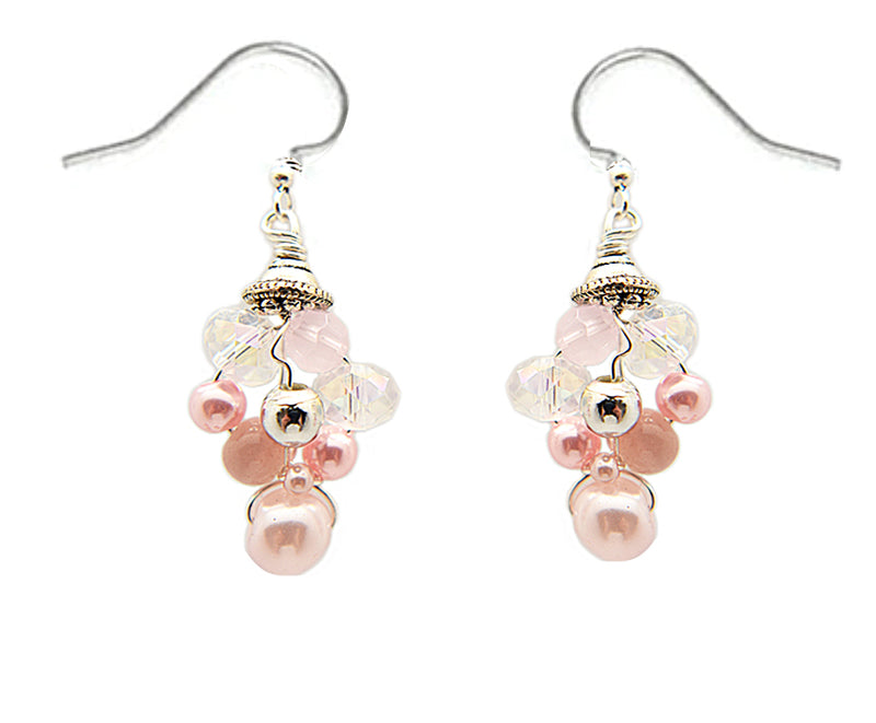 Rose Quartz Pink Earrings