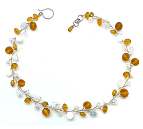 Amber White Necklace
