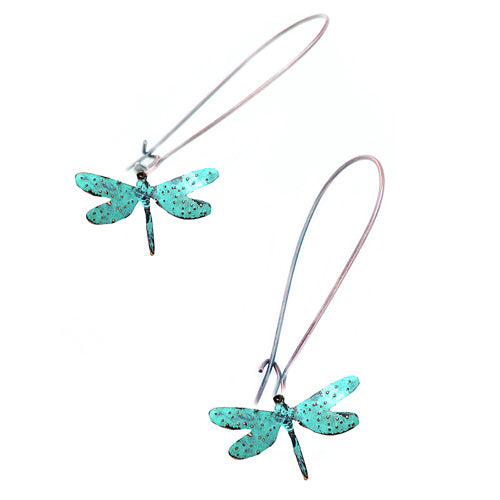 Dragonfly Copper dangle Earrings.