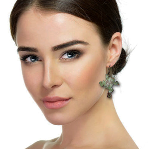 Frog Copper Dangle Earrings