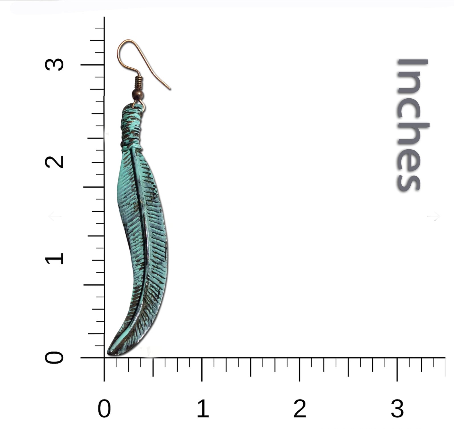 Feather Turquoise dangle earrings (Short or long)