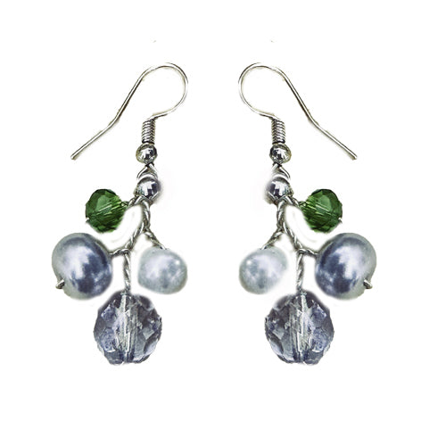 Green Blue Floral Glass Necklace Set option