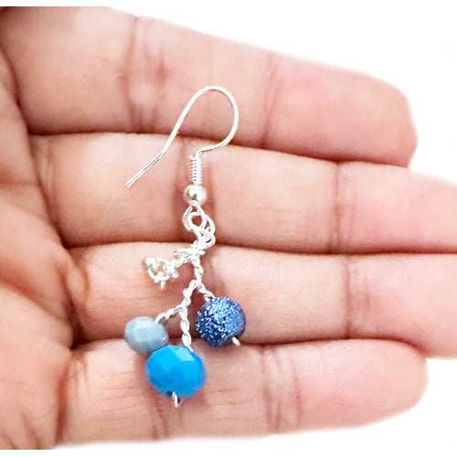 Purple Blue Delicate Earrings/Matching Necklace Available