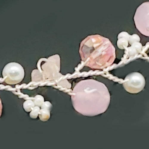 Pink Rose Quartz Necklace/ Matching Earrings Options.