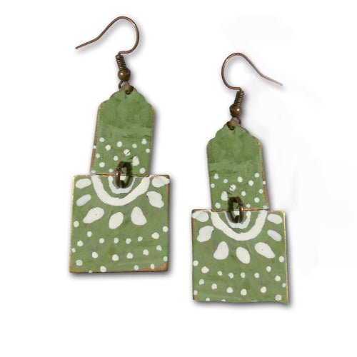 Geometric Olive Earrings