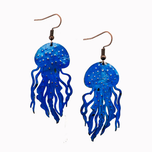 Jellyfish copper Patina earrings