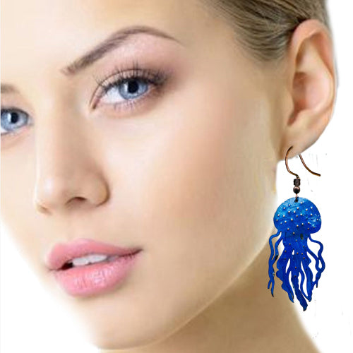 Jellyfish copper Patina earrings