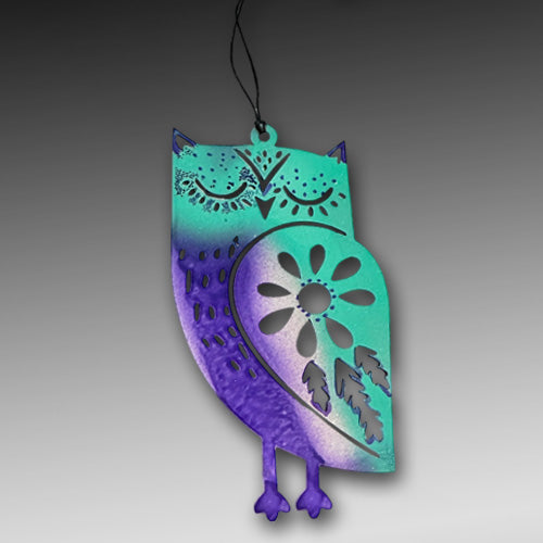 Lg Owl Copper Ornament.