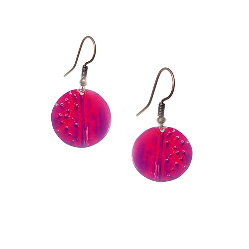 FUCHSIA PINK CIRCLE EARRINGS