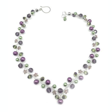 Purple Green Necklace/ Matching Earrings Options.