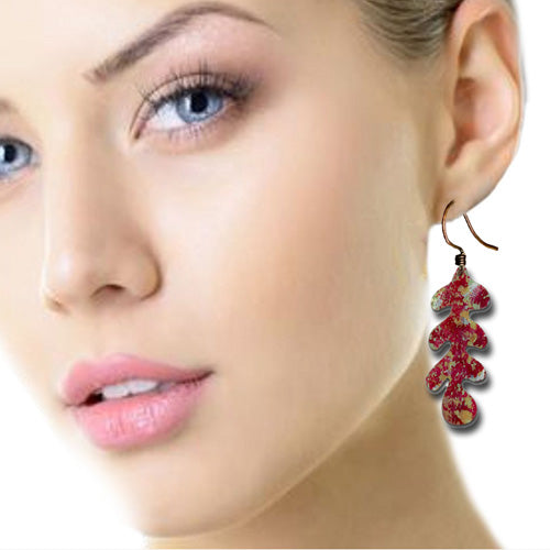 Red Olive Dangle Earrings