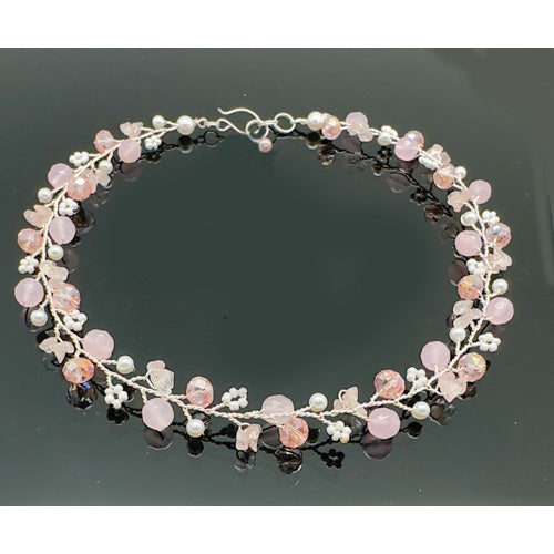 Pink Rose Quartz Necklace/ Matching Earrings Options.