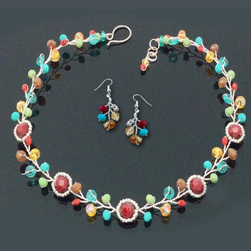 Colorful Happy Necklace/Matching earrings option.