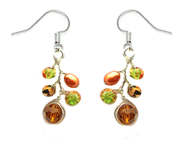 Orange Crystal Earrings