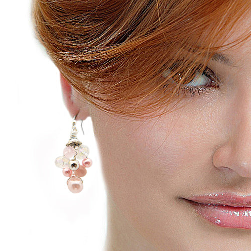 Rose Quartz Pink Earrings