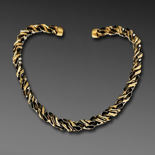 Bronze Gold Twisty Choker/ option matching cuff.