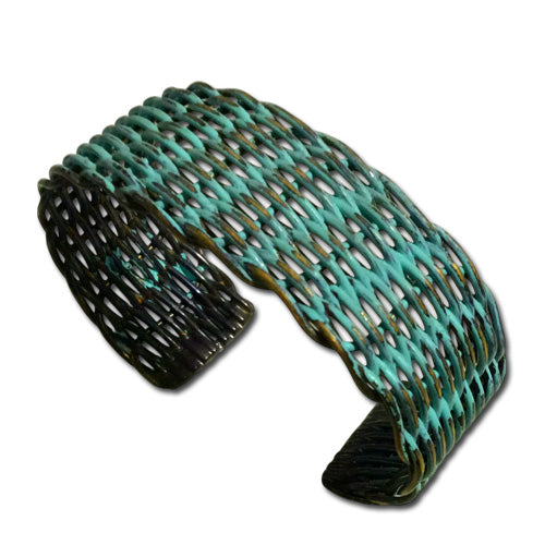 Turquoise Copper Woven Cuff