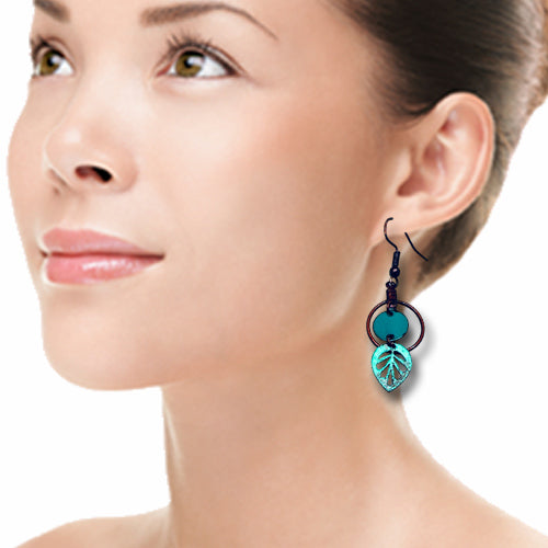 Leaf dangle earrings