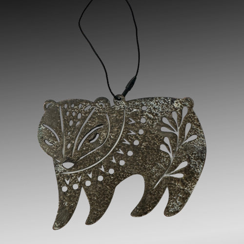 Brown Badger Copper Ornament.