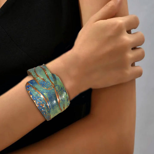 Sage Aqua Patina Cuff