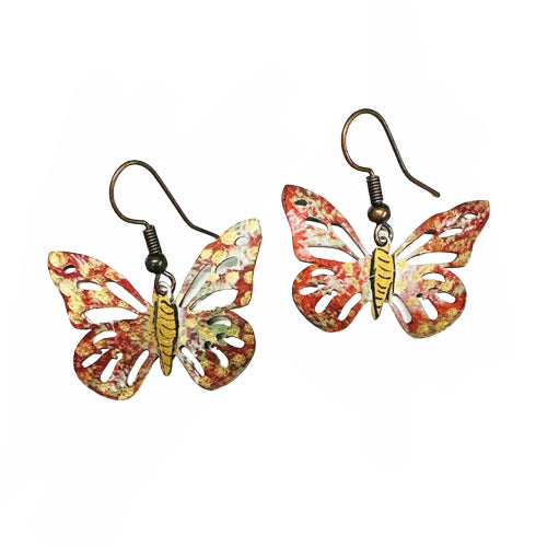 Earthy colors  dangle butterfly Earrings