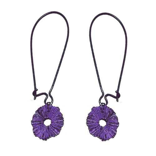 Purple dangle flower Earrings