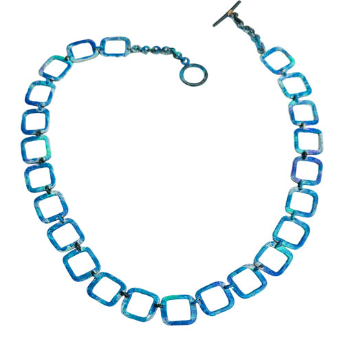 Little square Turquoise LINK NECKLACE