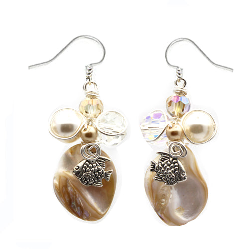 FISH ON IVORY DANGLE EARRINGS