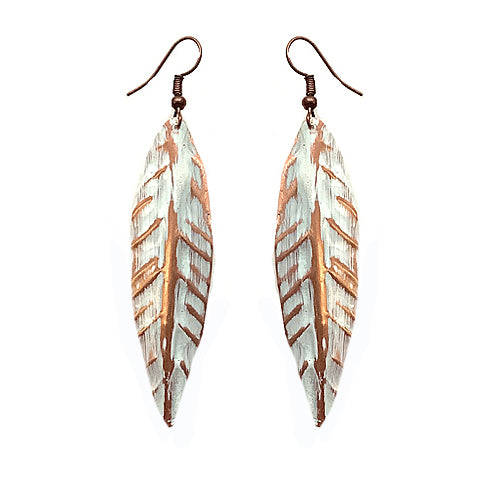 White Patina COPPER Earrings