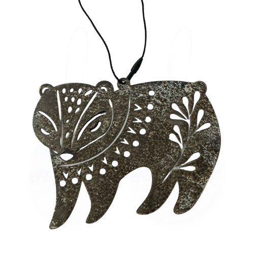 Brown Badger Copper Ornament.