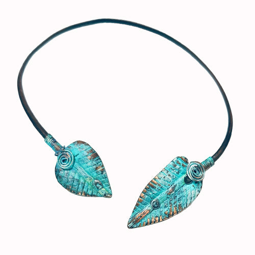 Turquoise Leaf Adjustable Choker